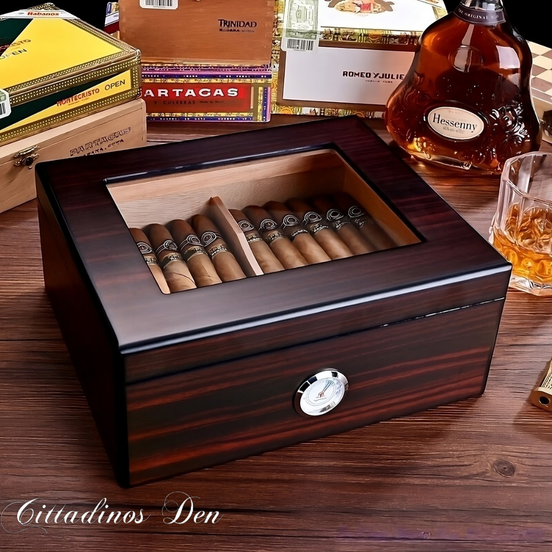 Cedar-Lined Cigar Humidor - Timeless Flavor Keeper - Cittadinos Den