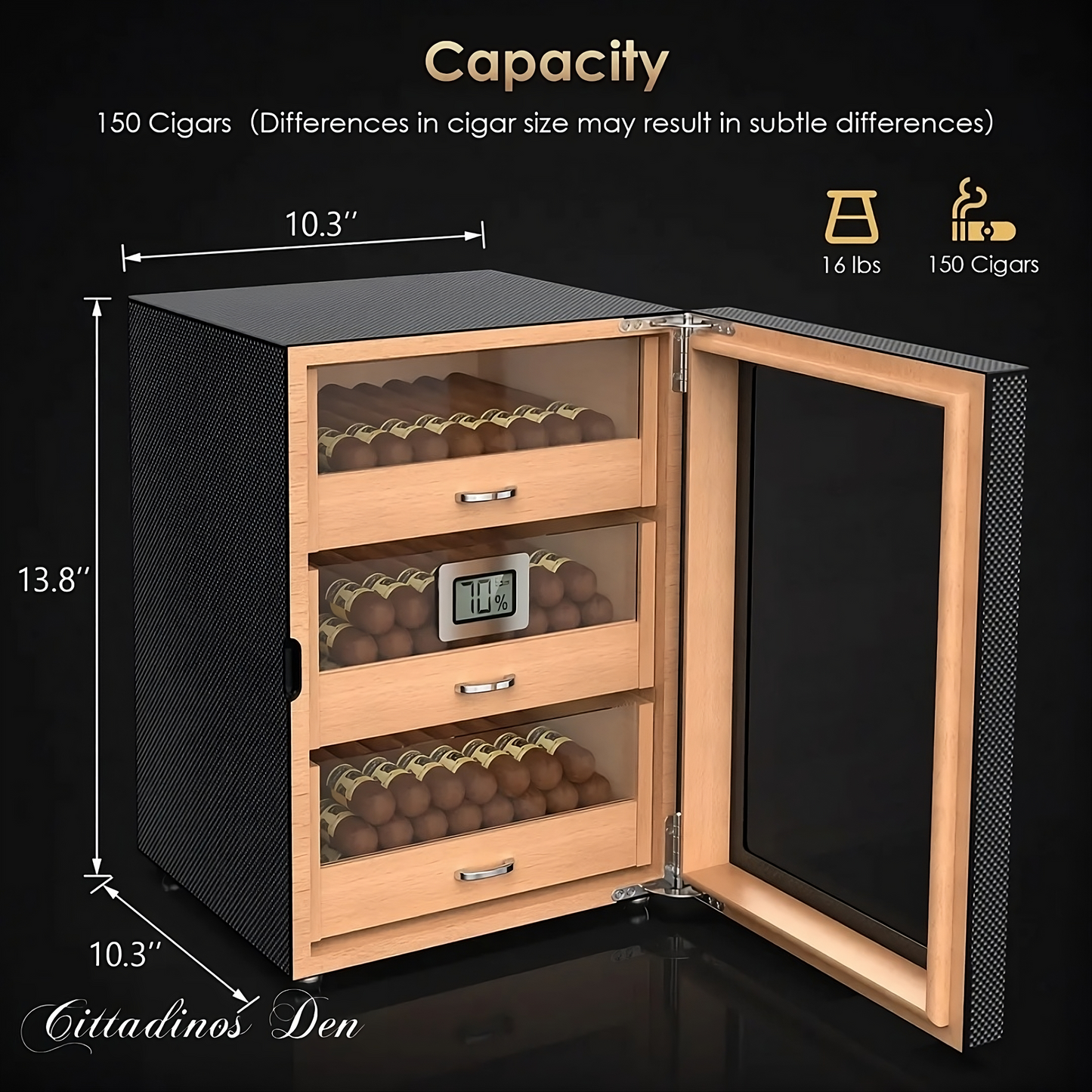 Cedar Deluxe Cigar Humidor - Aroma Guardian Hub