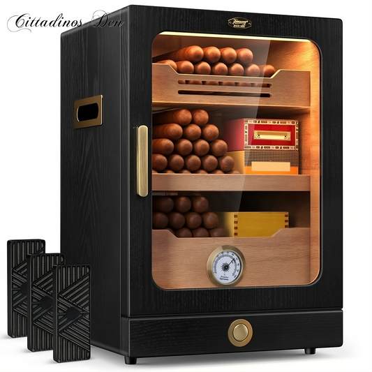 Cigar Humidor Cabinet - Preserving Quality - Black - Cittadinos Den